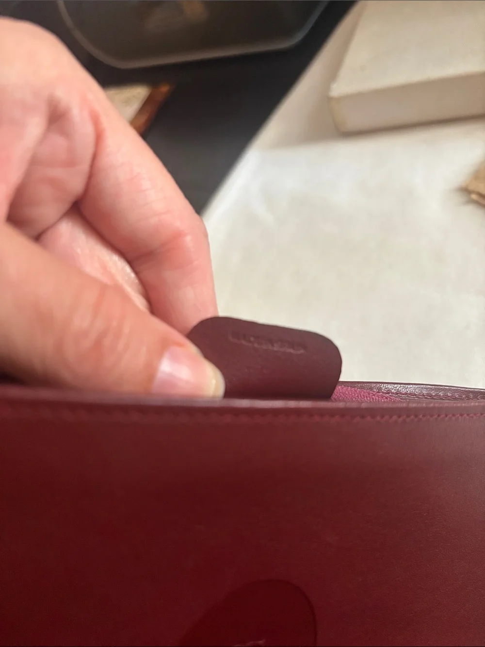 Cartier Burgundy Leather Zip Pouch - Picture 7 of 17